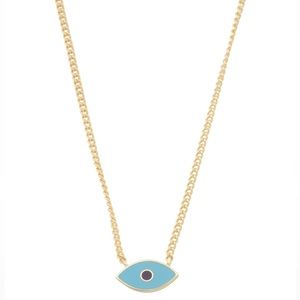 Gorjana Evil Eye Necklace 18k Gold Plated New